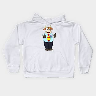 Cow as Teacher with Tie Kids Hoodie